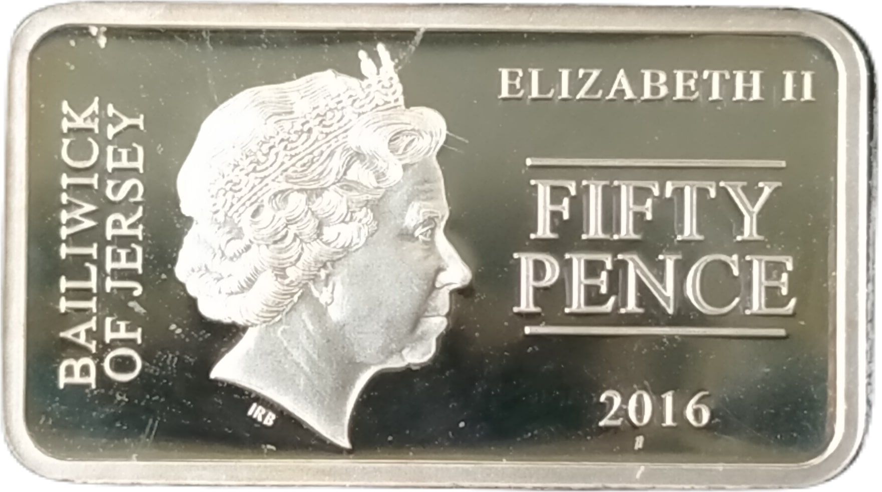 Jersey 50 Pence - Elizabeth II Bayeux Tapestry - 10 English and French fell in battle obverse