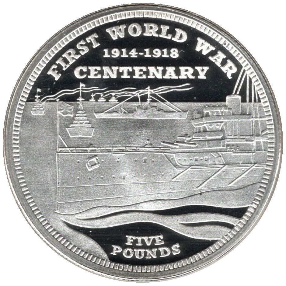 Gibraltar 5 Pounds - Elizabeth II Outbreak WWI - Sea