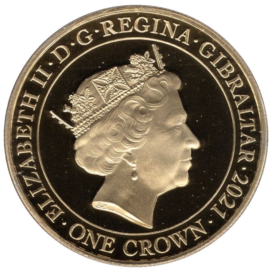 Gibraltar 1 Crown - Elizabeth II Two Shillings obverse