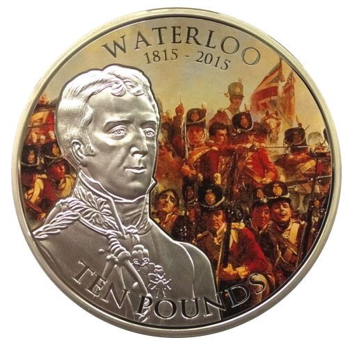 Guernsey 10 Pounds - Elizabeth II Battle of Waterloo Bicentenary