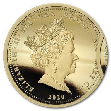 Alderney 20 Pounds - Elizabeth II VE Day obverse