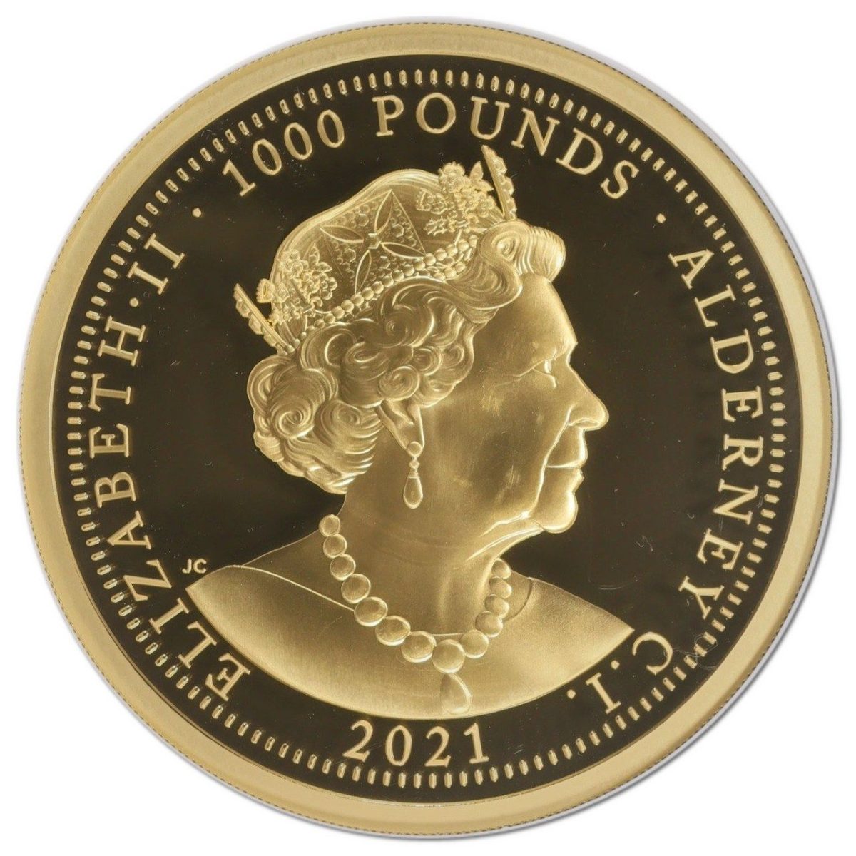 Alderney 1000 Pounds - Elizabeth II 95th Birthday; Gold 1 Kilo obverse