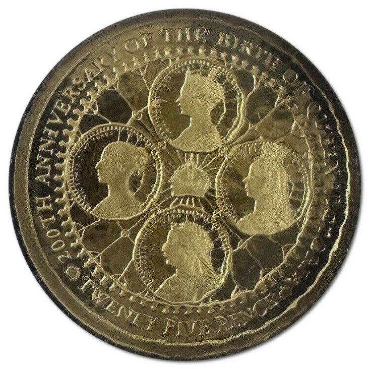 Alderney 25 Pence - Elizabeth II Queen Victoria obverse