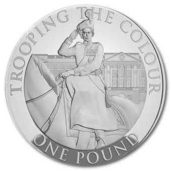 Jersey 1 Pound - Elizabeth II Trooping the Colour; Silver Proof