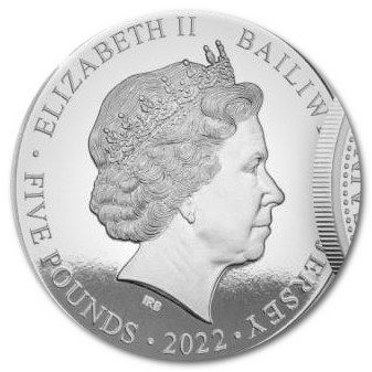 Jersey 5 Pounds - Elizabeth II King Henry V; Silver Proof obverse