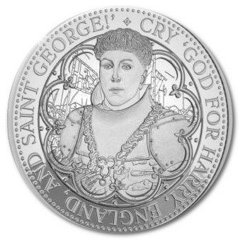 Jersey 5 Pounds - Elizabeth II King Henry V; Silver Proof reverse