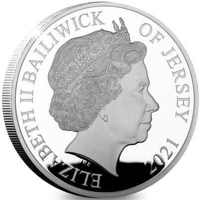 Jersey 5 Pounds - Elizabeth II Remembrance Poppy; Silver Proof obverse