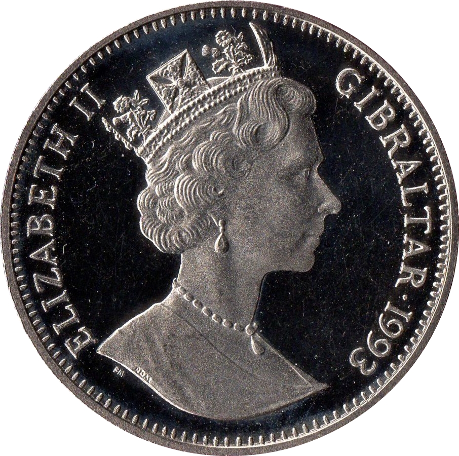 Gibraltar 1 Crown - Elizabeth II Long-haired Dachshund obverse