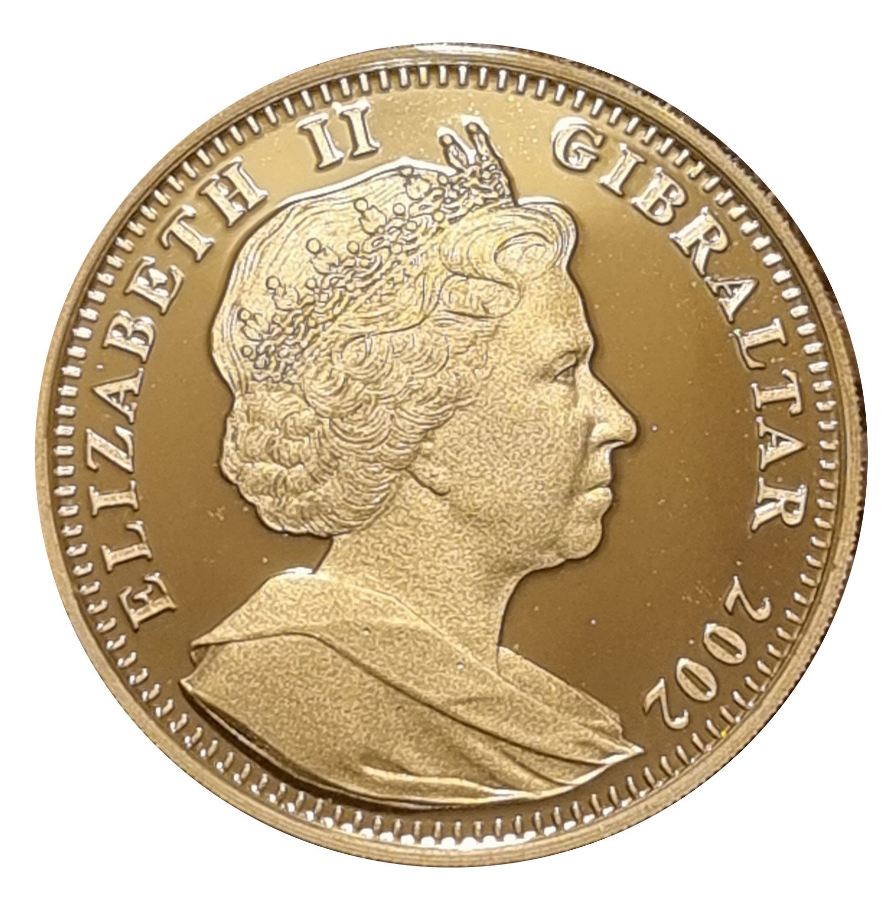Gibraltar 1 Crown - Elizabeth II Christening of William; Gold Proof obverse
