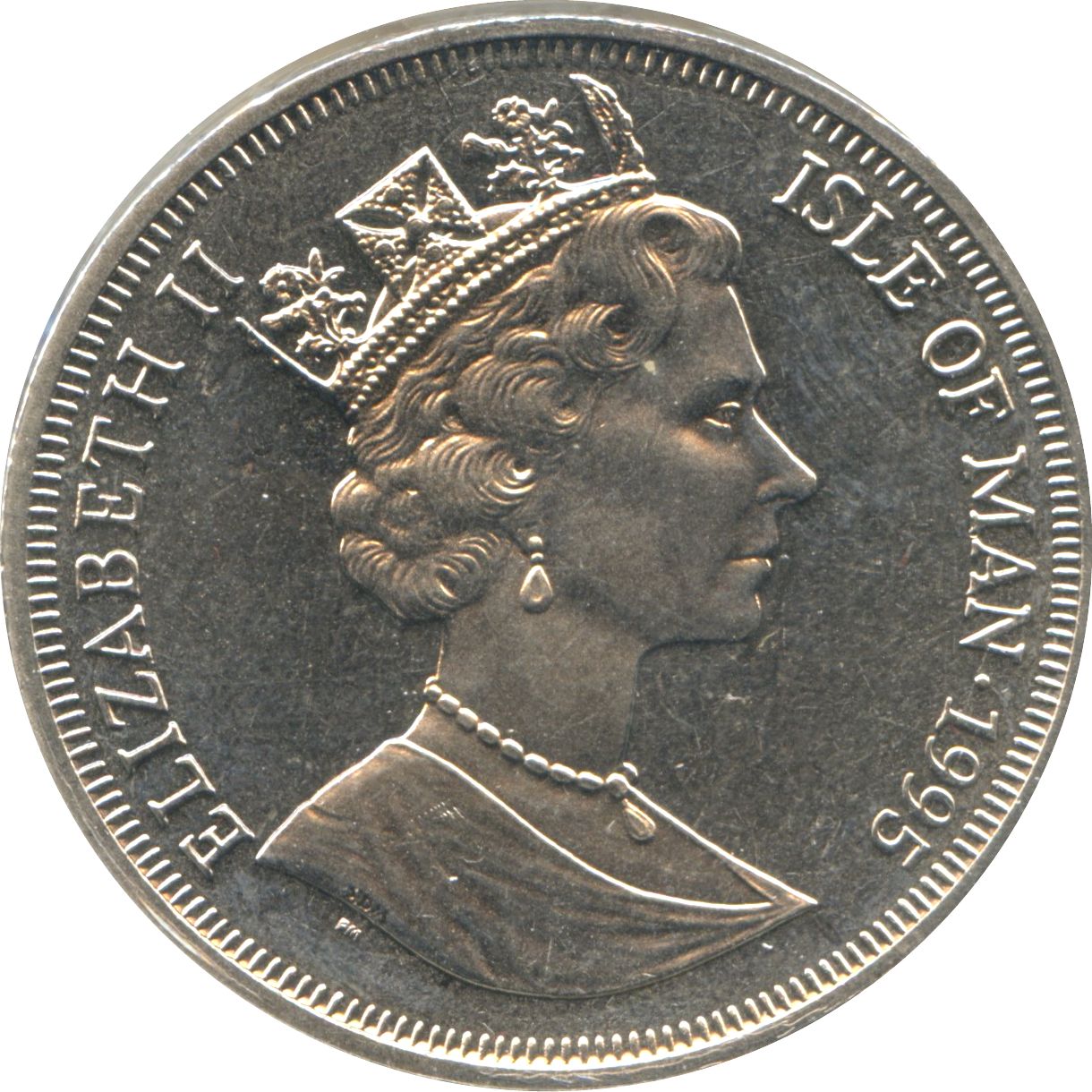 Isle of Man 1 Crown - Elizabeth II Supermarine Spitfire obverse
