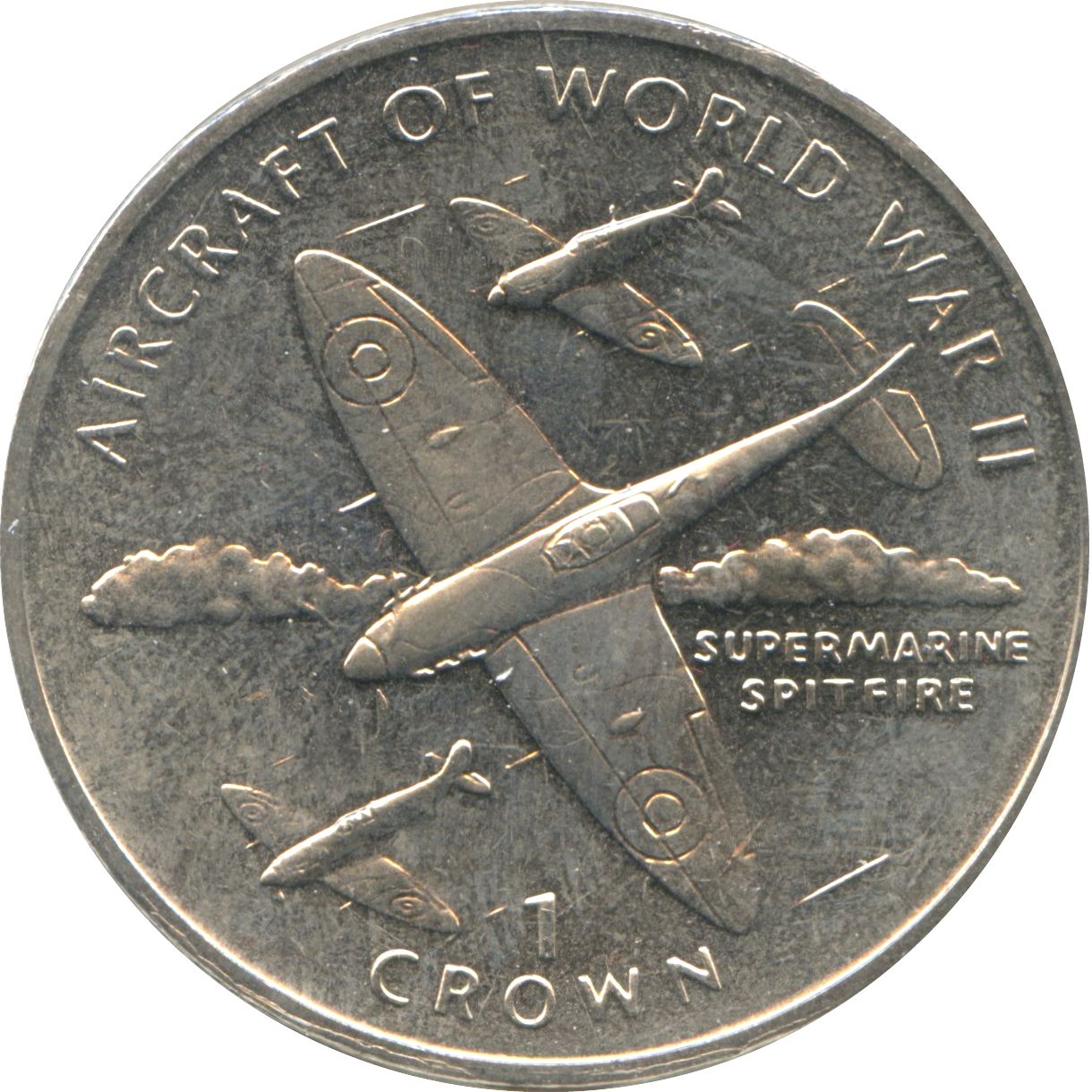 Isle of Man 1 Crown - Elizabeth II Supermarine Spitfire reverse
