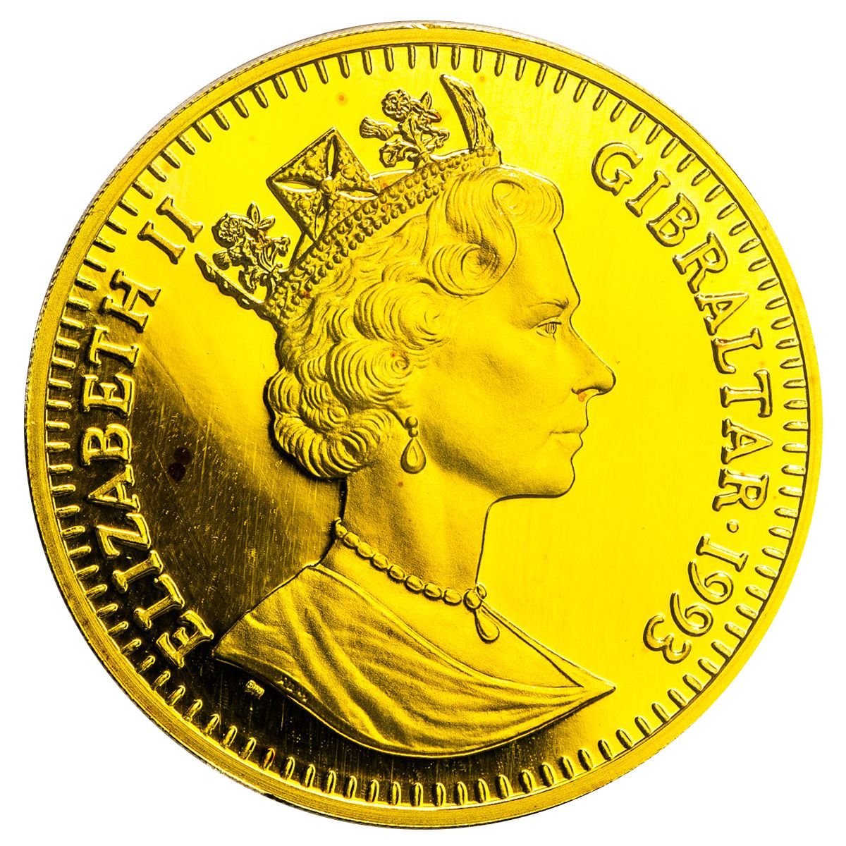 Gibraltar 2 Crowns - Elizabeth II Japanese Royal Wedding: Gold Proof 2oz. obverse