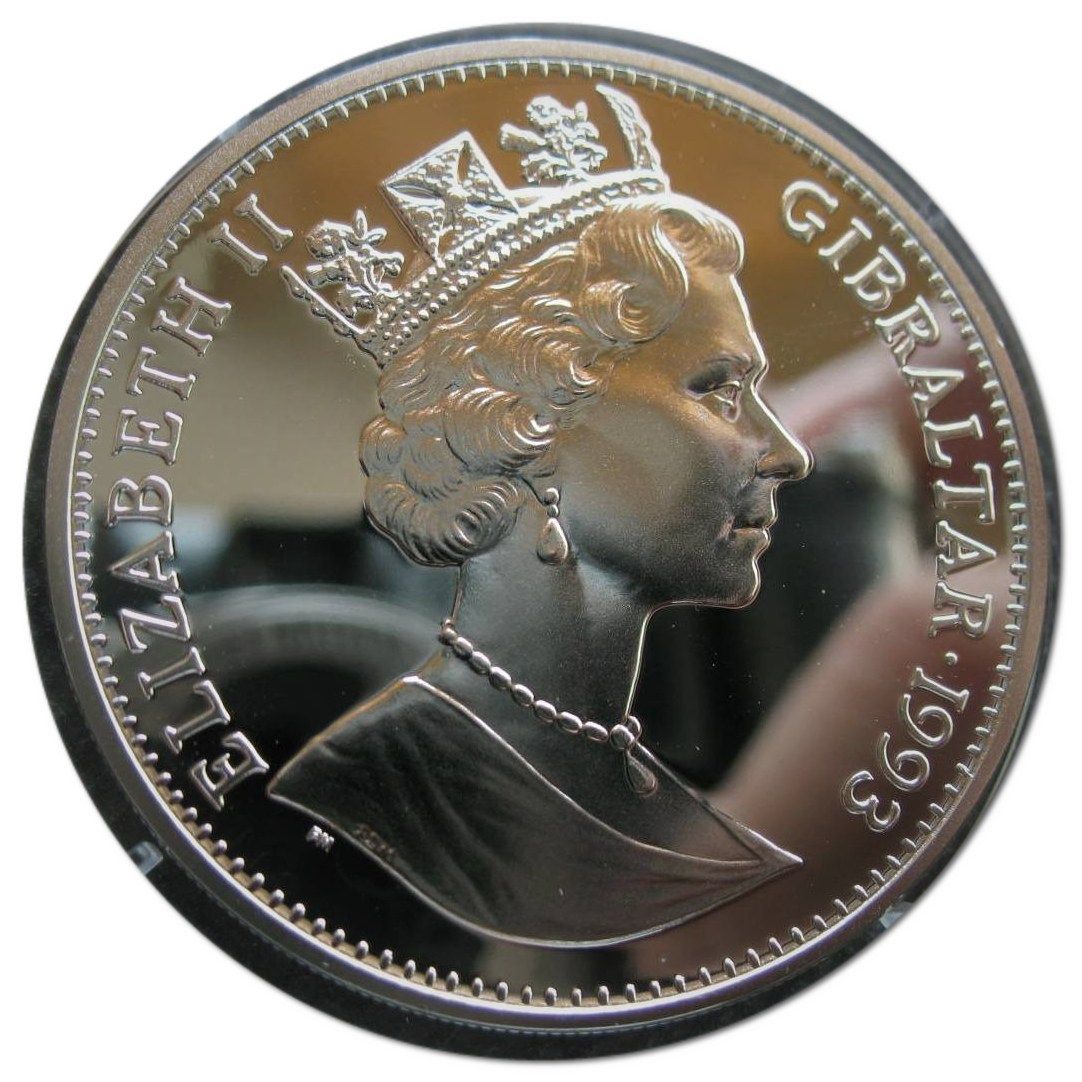 Gibraltar 1 Crown - Elizabeth II General Sikorski; Silver Proof obverse