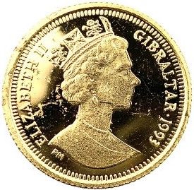 Gibraltar 1/25 Crown - Elizabeth II Peter Rabbit-100 years obverse