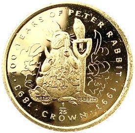 Gibraltar 1/25 Crown - Elizabeth II Peter Rabbit-100 years reverse