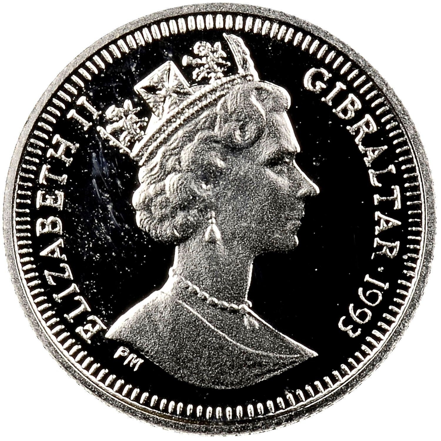 Gibraltar 1/25 Crown - Elizabeth II Peter Rabbit-100 years; Platinum Proof obverse