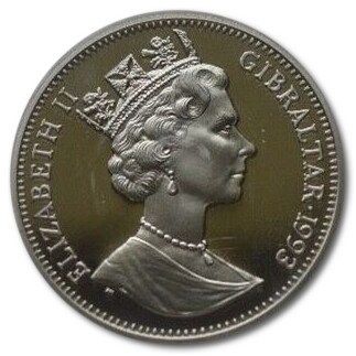 Gibraltar 1 Crown - Elizabeth II Mrs. Tiggy Winkle; Silver Proof obverse