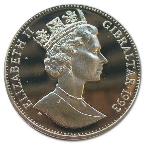 Gibraltar 1 Crown - Elizabeth II Mr. Jeremy Fisher; Silver Proof obverse
