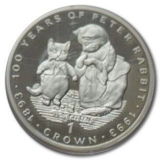 Gibraltar 1 Crown - Elizabeth II Tom Kitten; Silver Proof obverse