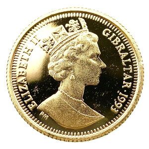 Gibraltar 1/25 Crown - Elizabeth II Tom Kitten obverse