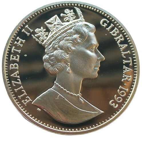 Gibraltar 1 Crown - Elizabeth II Benjamin Bunny; Silver Proof obverse