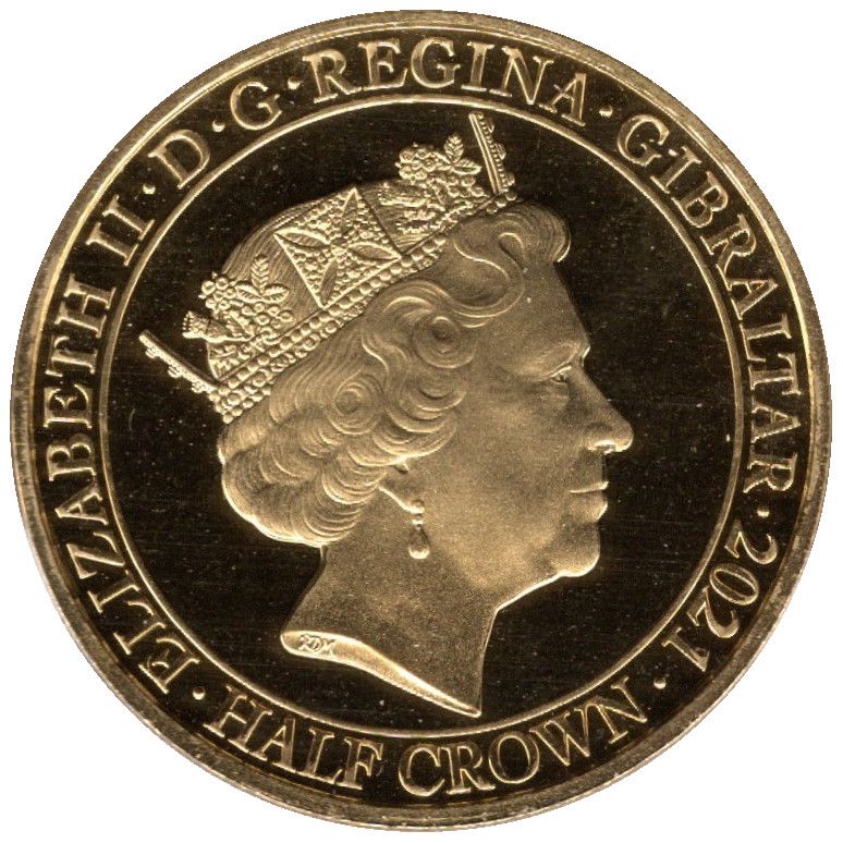 Gibraltar ½ Crown - Elizabeth II Her Oath; Gold Plated obverse