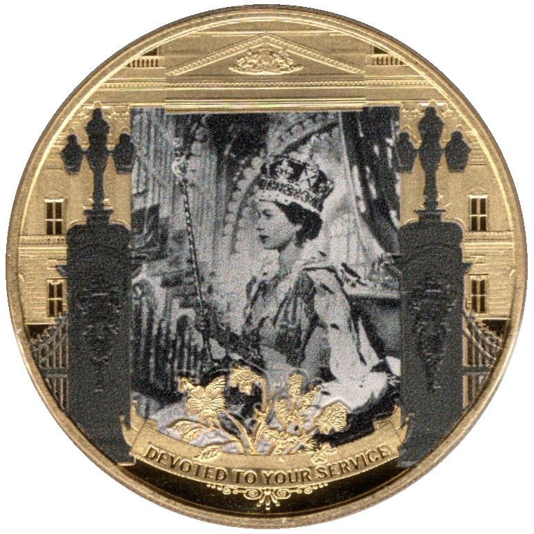 Gibraltar ½ Crown - Elizabeth II Her Oath; Gold Plated reverse