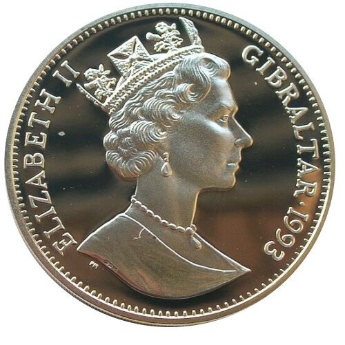 Gibraltar 1 Crown - Elizabeth II Jemima Puddle-Duck; Silver Proof obverse