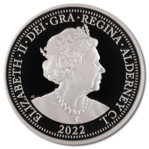 Alderney 5 Pounds - Elizabeth II Platinum Jubilee - Four Graces obverse