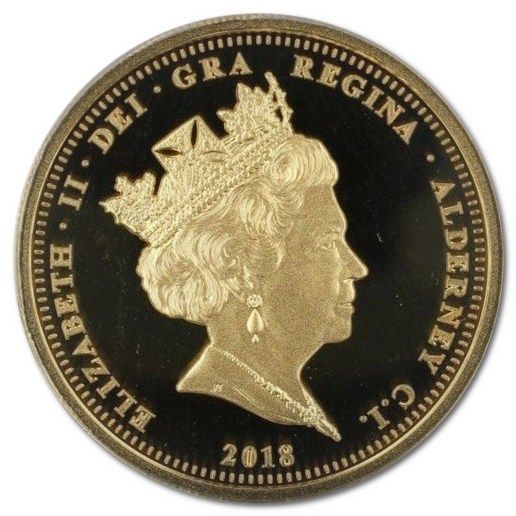 Alderney 100 Pounds - Elizabeth II Sapphire Coronation Jubilee - Orb and Sceptre obverse