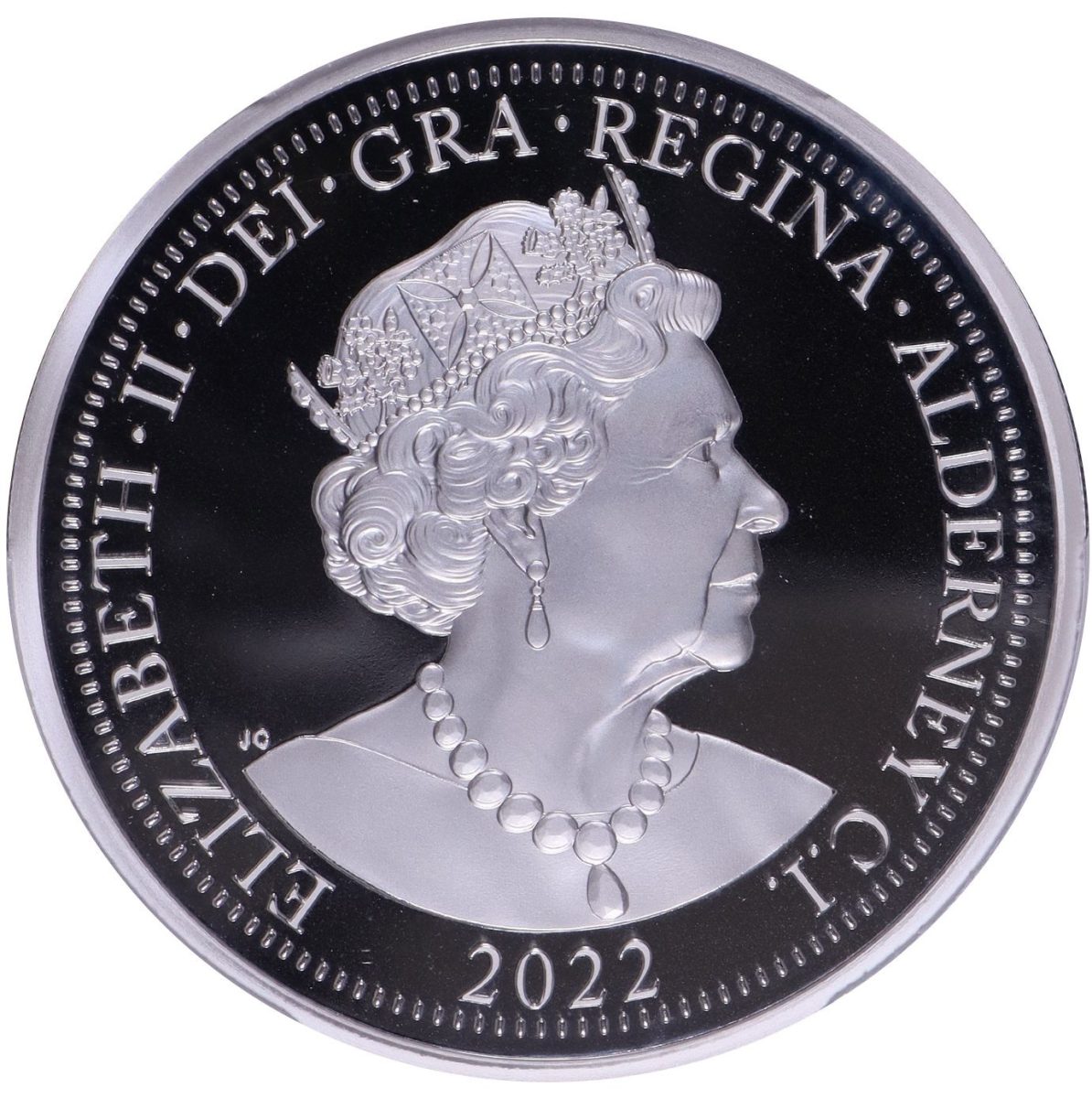 Alderney 20 Pounds - Elizabeth II Platinum Jubilee - Four Graces obverse