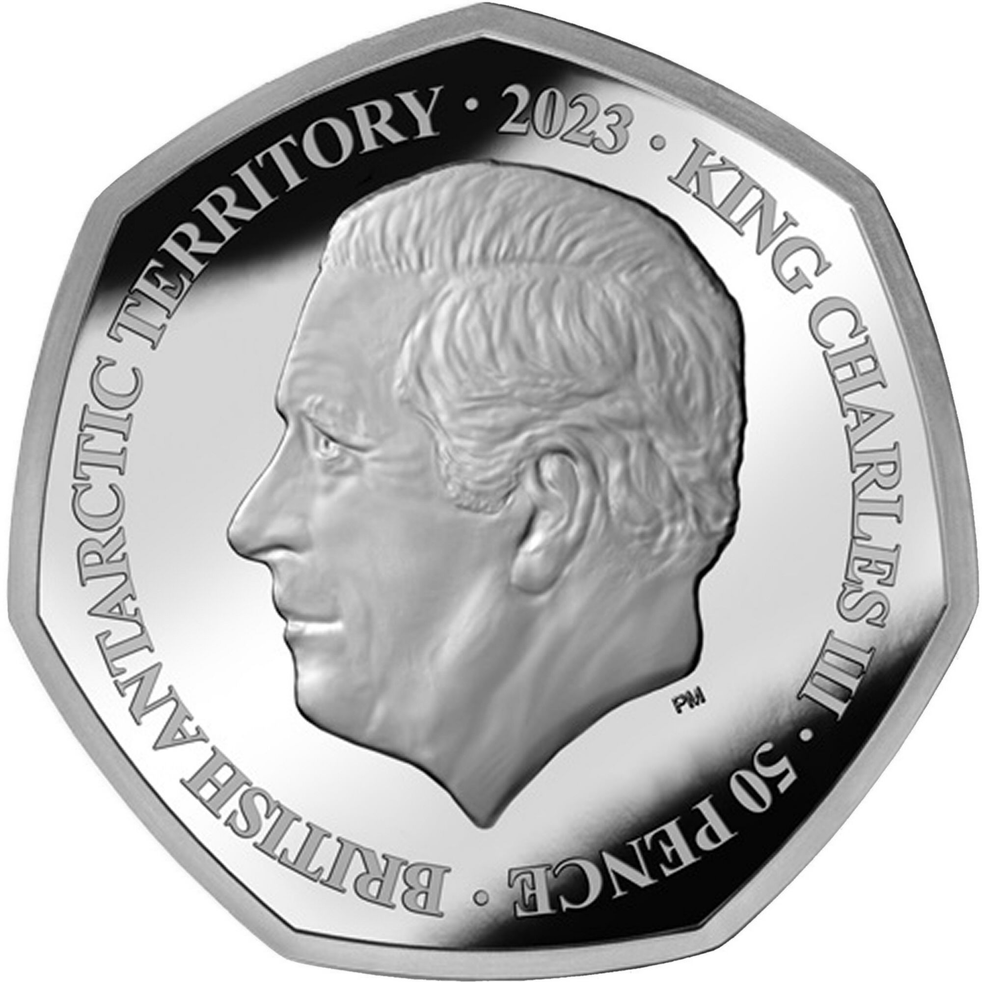 British Antarctic Territory 50 Pence - Charles III Royal cypher obverse