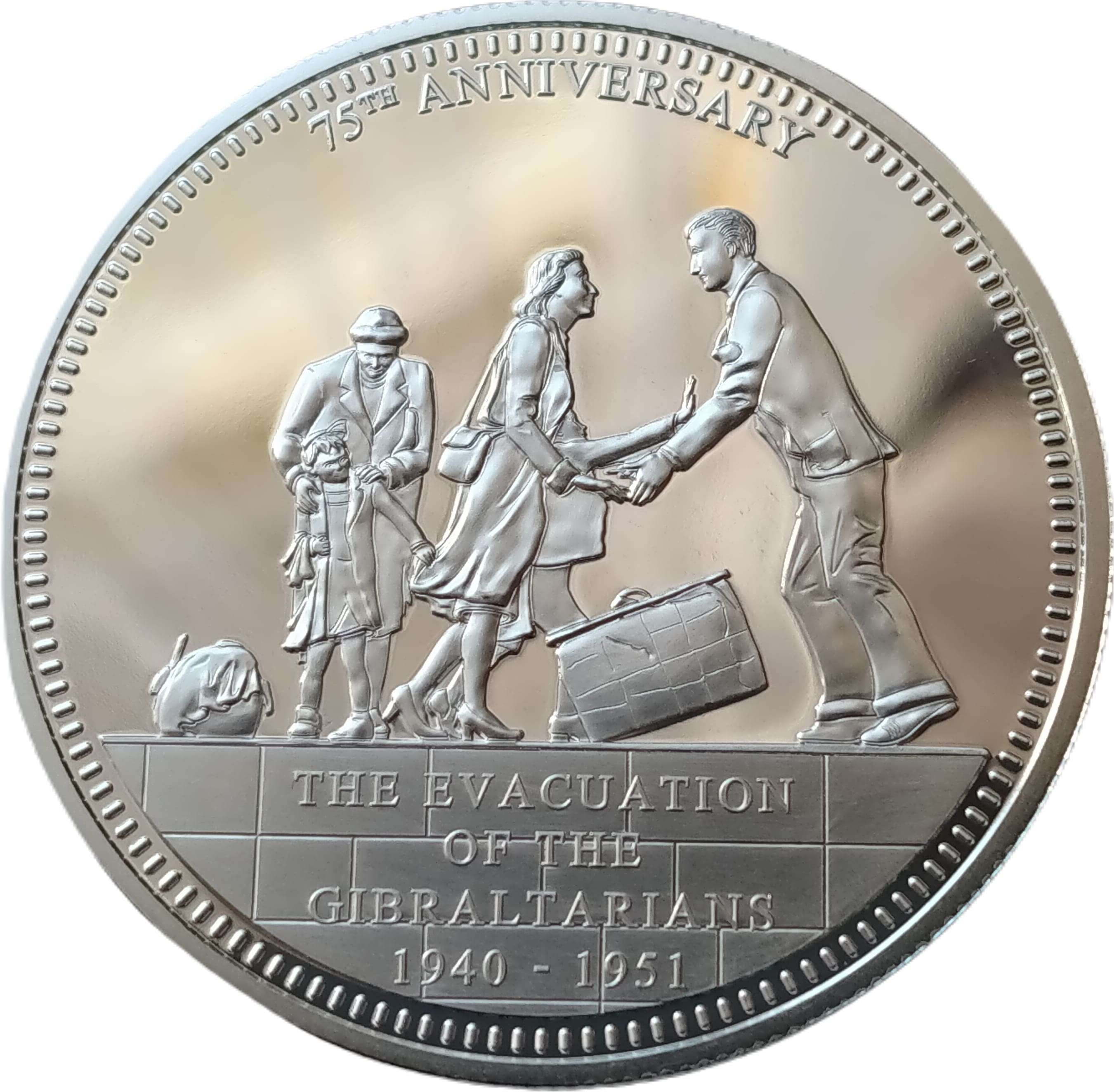 Gibraltar 15 Pounds - Elizabeth II The Evacuation of the Gibraltarians