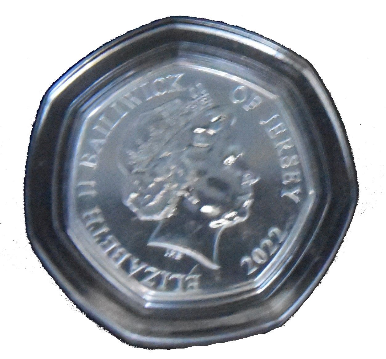 Jersey 50 Pence - Elizabeth II Platinum Jubilee - Animus; Silver-gold plated obverse