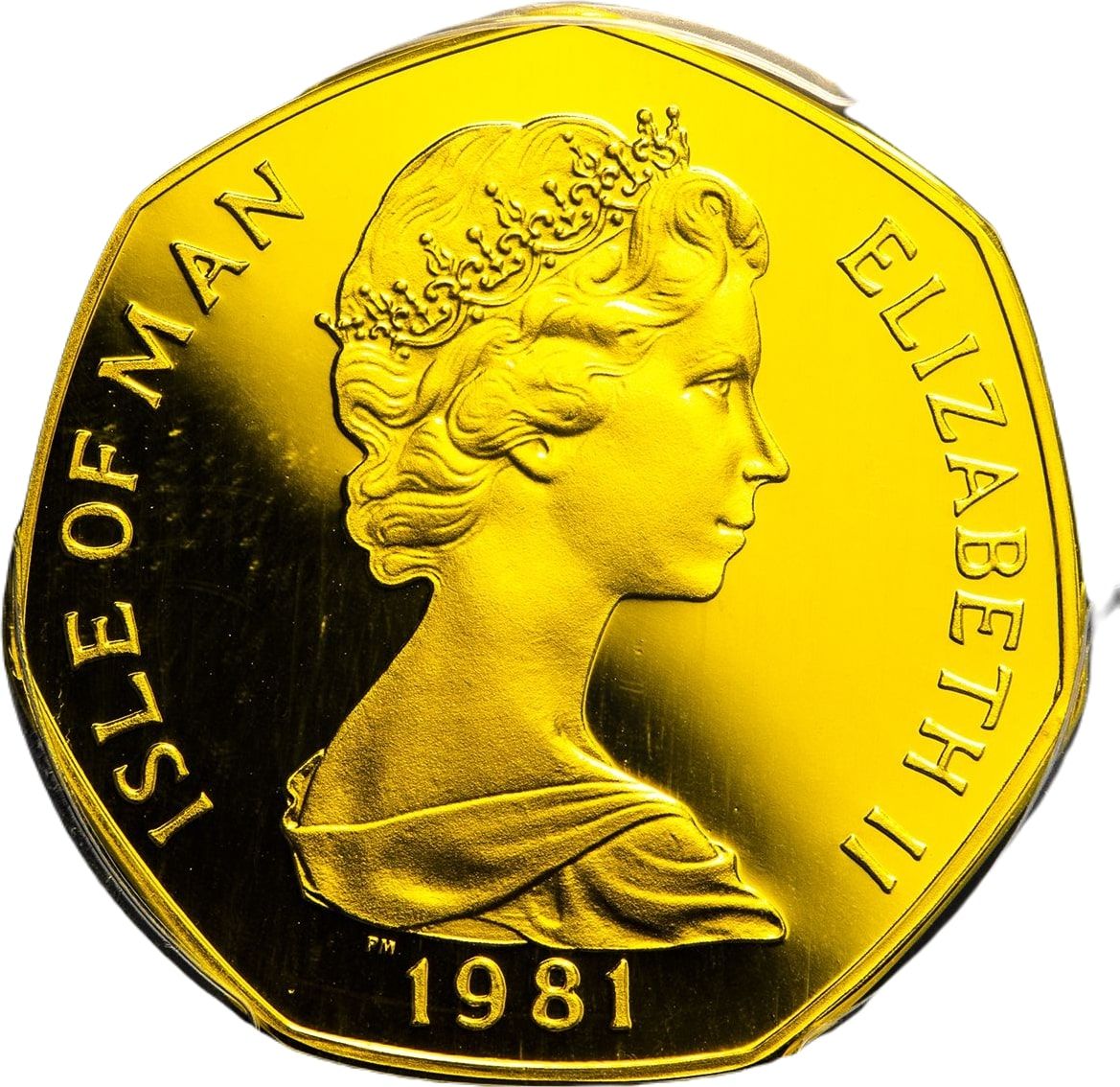 Isle of Man 50 Pence - Elizabeth II Tourist Trophy Motorcycle Races; Gold Proof obverse