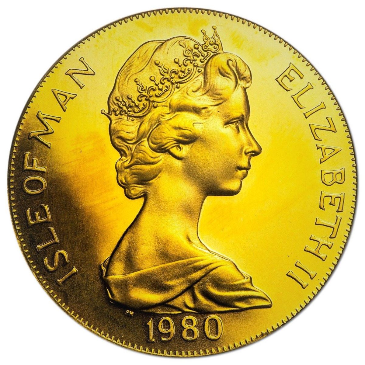 Isle of Man 1 Crown - Elizabeth II Derby; Gold Proof obverse