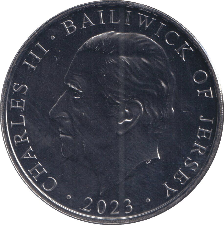 Jersey 5 Pounds - Charles III Coronation obverse