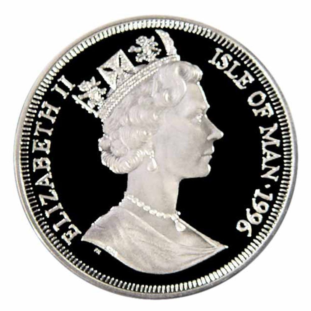 Isle of Man 1 Crown - Elizabeth II Sir Francis Drake obverse