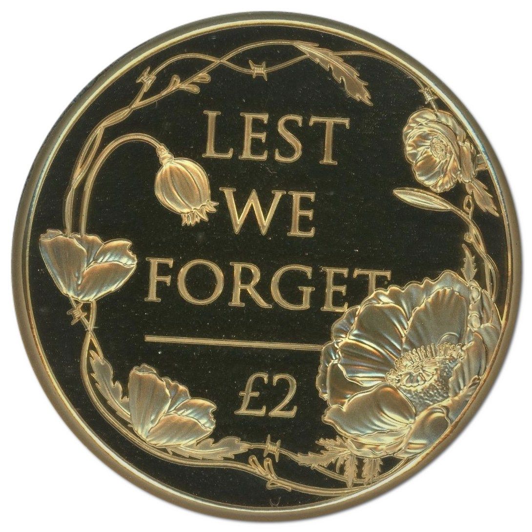 Alderney 2 Pounds - Elizabeth II Remembrance Day; Gold Proof