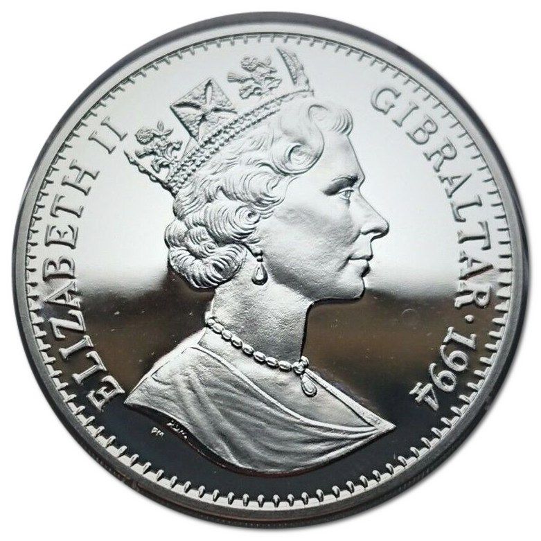 Gibraltar 1 Crown - Elizabeth II Glenn Miller; Silver Proof obverse