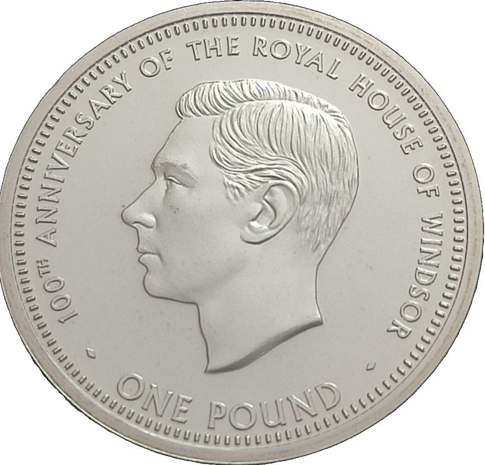 Tristan da Cunha 1 Pound - Elizabeth II House of Windsor centenary; George VI