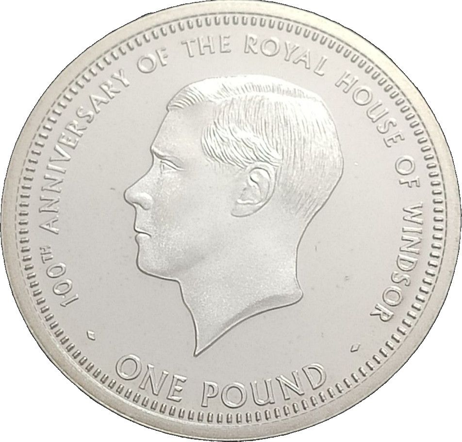 Tristan da Cunha 1 Pound - Elizabeth II House of Windsor centenary; Edward VIII