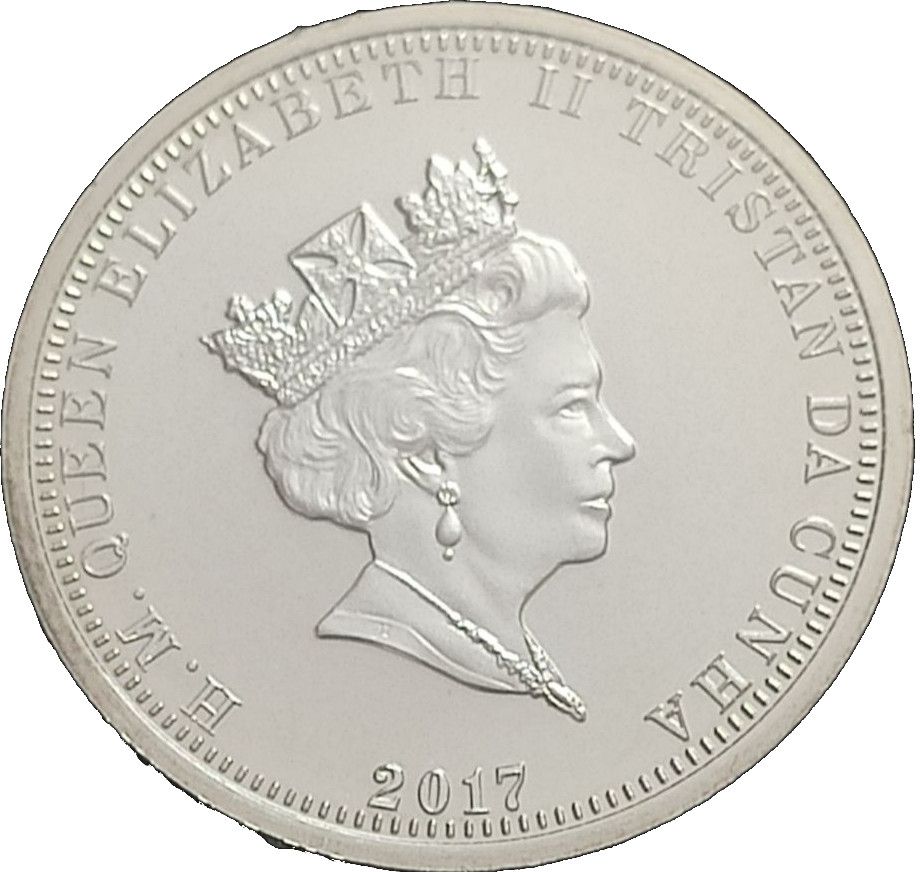 Tristan da Cunha 1 Pound - Elizabeth II House of Windsor centenary; Elizabeth II obverse