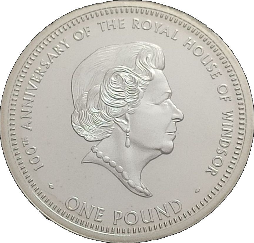 Tristan da Cunha 1 Pound - Elizabeth II House of Windsor centenary; Elizabeth II