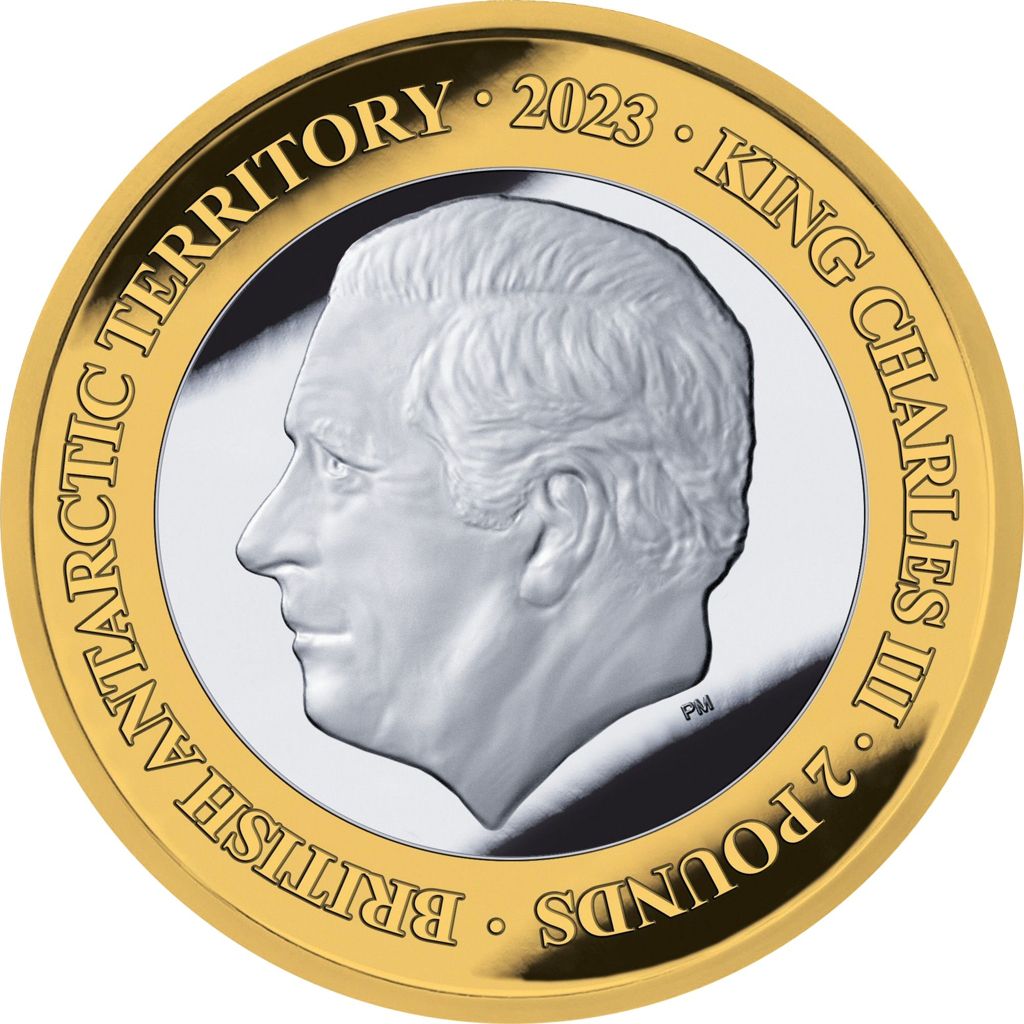 British Antarctic Territory 2 Pounds - Charles III Mars Glacier; Silver obverse