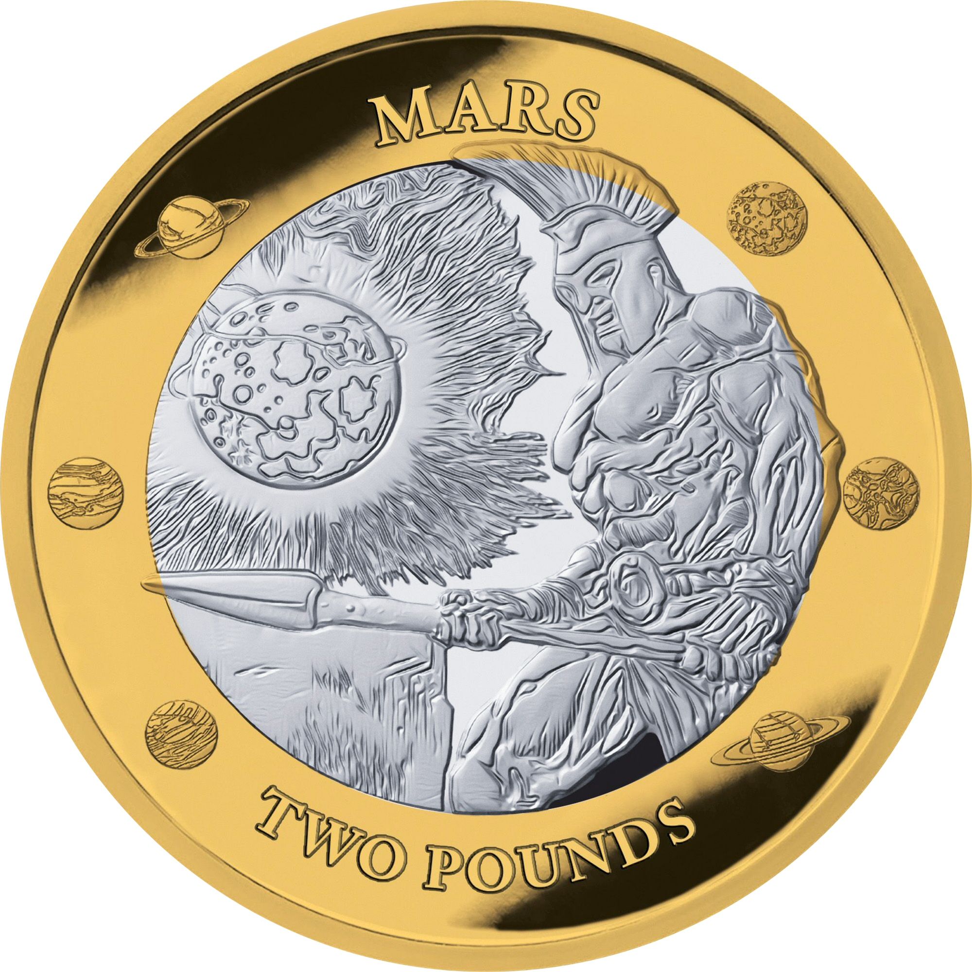 British Antarctic Territory 2 Pounds - Charles III Mars Glacier; Silver