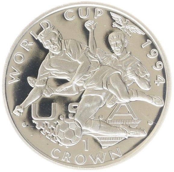 Gibraltar 1 Crown - Elizabeth II Tackling player with ball; Silver Proof reverse