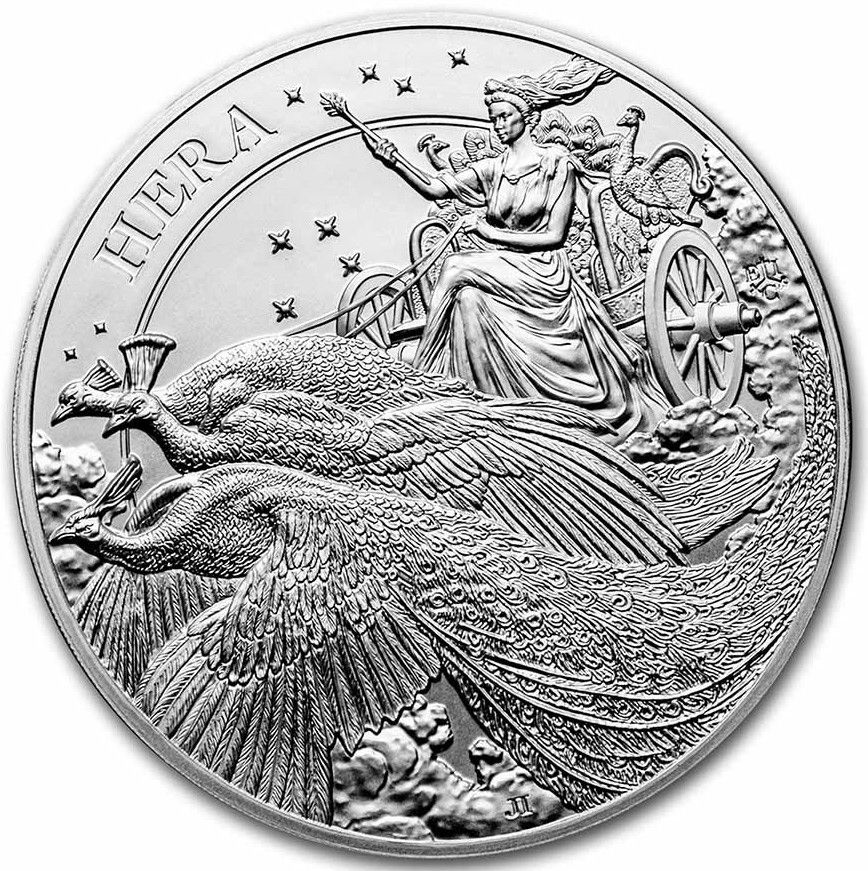 Saint Helena 5 Pounds - Elizabeth II Hera and the Peacock, large coin