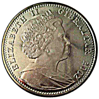 Gibraltar 1 Crown - Elizabeth II Golden Jubilee - Royal Coach obverse