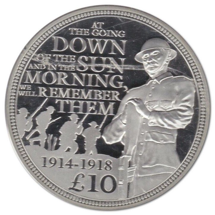 Guernsey 10 Pounds - Elizabeth II Great War reverse